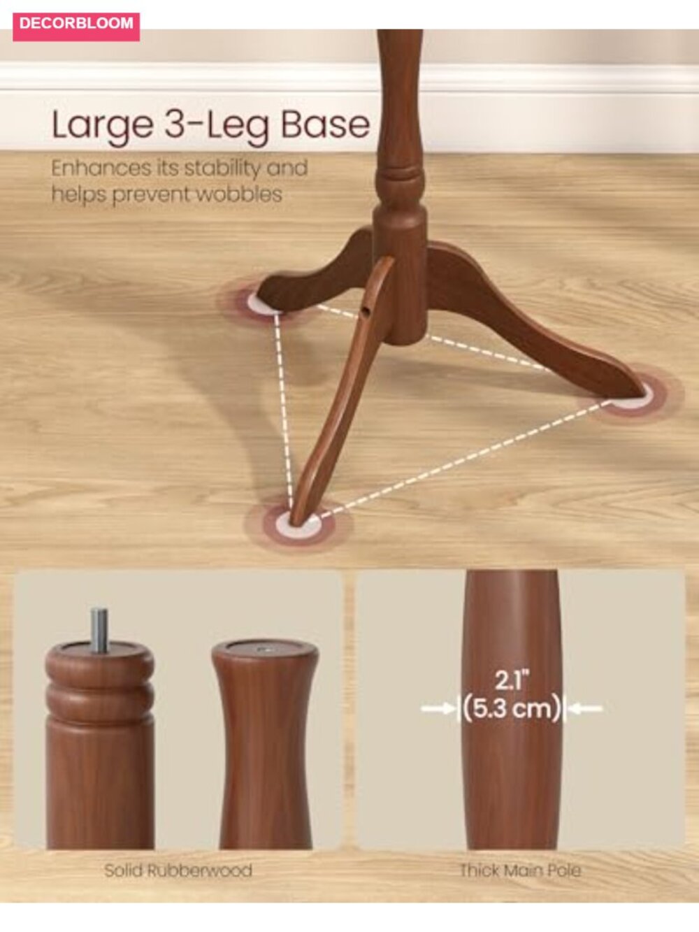 Solid Wood Coat Stand with 11 Hooks Freestanding Hall Tree - Picture 3 of 5